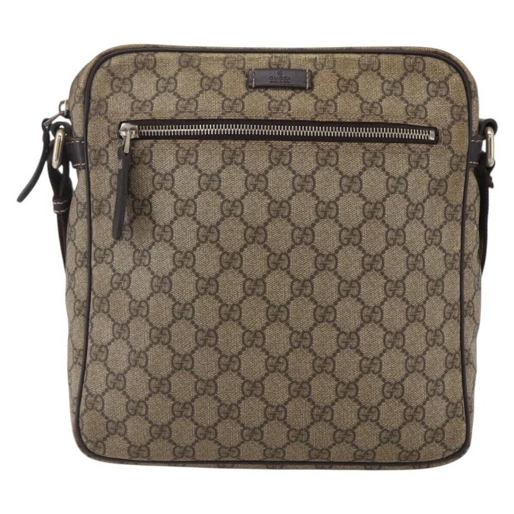 Gucci Front Zip Messenger GG Coated Canvas Medium